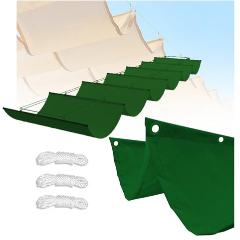 Vela ombreggiante retrattile impermeabile, 1 x 6 m, verde scuro, rettangolare, per esterni, patio, giardino e feste, blocca i raggi UV, copertura traspirante e rinfrescante