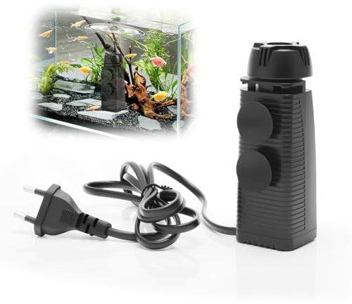 Aquarium Skimmer, 160 L/H 3W Aquarium Oberflächenskimmer Leiser Fischbecken Oberflächenabsauger mit Saugnäpfen, Mini Aquarien Filter Wasseroberfläche Protein Ölskimmer bis zu 200L Ölfilm-Entferner