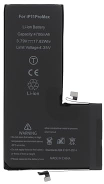 Batterie Haute Capacité Compatible pour iPhone 11/11 Pro/11 Pro Max – Kit de Réparation Batterie – Qualité Premium – Outils Inclus (iPhone 11 Pro Max | 4700 mAh)