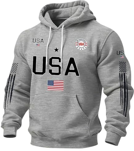 Generico Felpa con Cappuccio Grafica Streetwear Morbida e Confortevole per – Stile Anniversario Casual Ideale per Outdoor e Occasioni quotidiane (Grey, S)