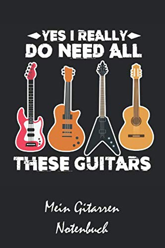 Mein Gitarren Notenbuch: A5 Musikheft | Notenheft | Notenblock mit Notenlinien für Gitarristen, Musiker, Lehrer und Schüler und Studenten