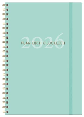 Terminkalender Glücksplaner 2026: Taschenkalender mit Spiralbindung. Viel Platz für Glücksmomente und Ziele planen. Format: 14,8 x 21 cm.