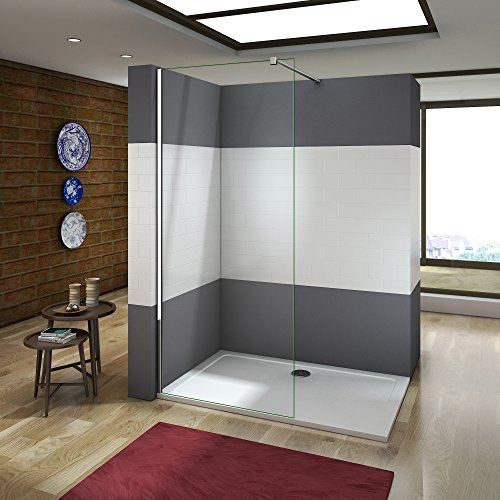Paroi de douche 700x2000x8mmen verre anticalcaire Walk in paroi de fixation avec barre de fixation extensible