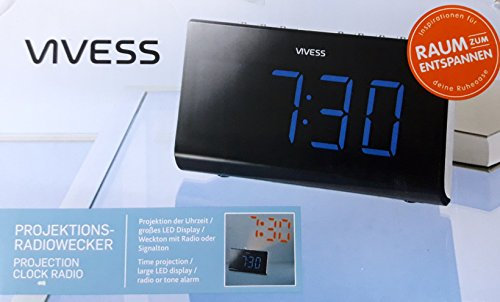 Vivess - Despertador con proyector y Pantalla LED orientable y orientable
