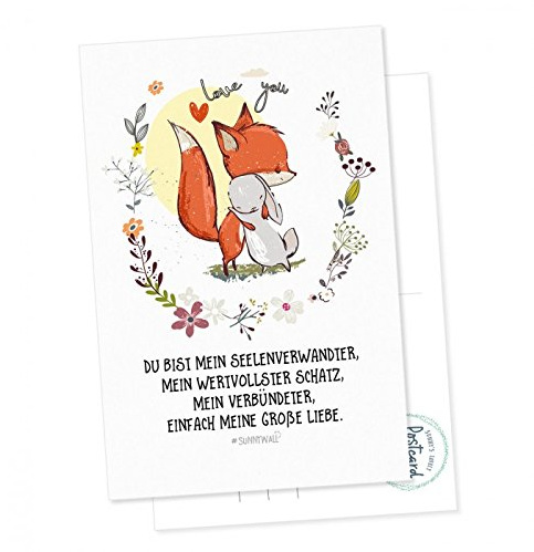 Fuchs Grußkarte Postkarte Hase Du Bist Mein Seelenverwandter