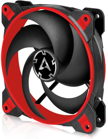 ARCTIC BioniX P120 - Ventilador PC 120mm, Fan 120mm, Función de Compartimiento PWM PST, Optimizado para la Presión Estática, Enfriador, Sincronización de rpm, 200–2100 rpm - Rojo