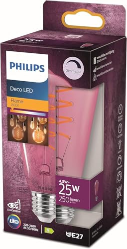 Philips ampoule LED Edison E27 25W Blanc Chaud Rose Compatible Variateur, Verre