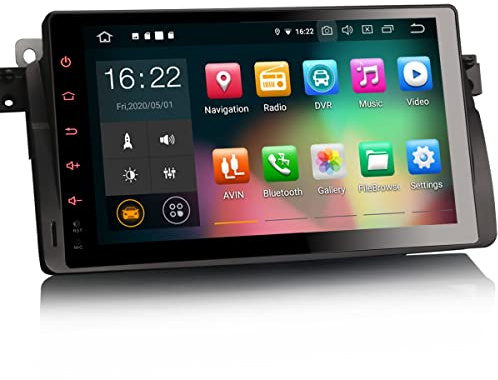 Erisin 8-Core 9 Pollici Android 12 Autoradio 2 DIN con Bluetooth/WiFi/GPS Navigazione, per BMW 3 Serie M3 E46 Rover 75 MG ZT, Supporta Touch Screen Wireless CarPlay DAB+ FM 4GB RAM+64GB ROM
