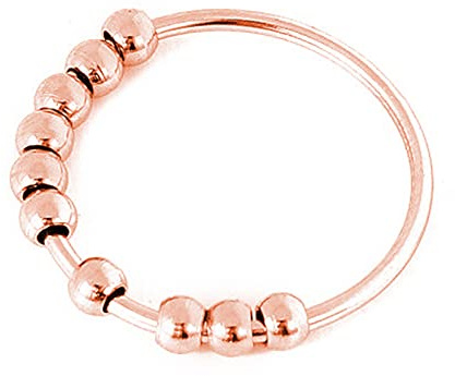Yifnny Spinner-Ring, Edelstahl für Frauen Männer Zappelringe für Frauen Spinner Ring Spinner Ring mit Perlen Stressabbau Ring Geschenke Größe 5-10