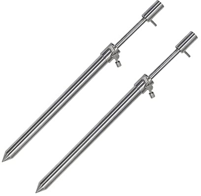 Angel Domäne Edelstahl Bankstick – Rostfreier Stainless Steel Erdspeer – Teleskopierbar mit T-Lock System – Mit Universal-Standardgewinde – 1, 2 oder 4 Stück – 20cm bis 90cm – Stabil & Langlebig