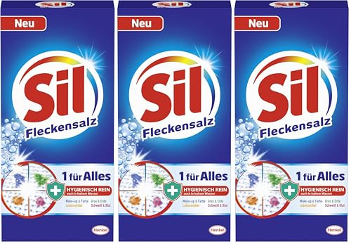 Sil 1 für Alles Fleckensalz, 500 g, Fleckenentferner, hygienische Reinheit auch in kaltem Wasser, für alle Flecken und Farben (Packung mit 3)