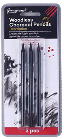 YANGLY Juego de lápices sin Madera para Artistas, Grafito, carbón, bocetos, Color Negro, para Pintor, Dibujo, Escritura, sombreado, 3/6 Uds.