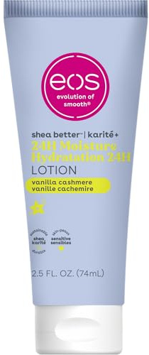 eos 24H Vanilla Cashmere Moisture Travel Bodylotion, resetillbehör, gratis toalettartiklar, mini bodylotion, 70 ml