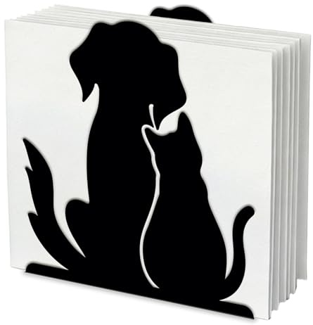SUPERDANT Porta Tovaglioli Da Tavolo con Animali Cani e Gatti Dispenser per Portatovaglioli In Mete Porta Fazzoletti Da Tavolo Porta Tovaglioli In Stoffa Rustica per Ristoranti In Agriturismo