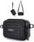 bagsmart Digitalkamera Tasche Kameratasche Kleine kompatibel Fotokamera Tasche mit 2 Tragemöglichkeiten, für Canon PowerShot/GoPro/Kodak Pixpro,Schwarz Streifen