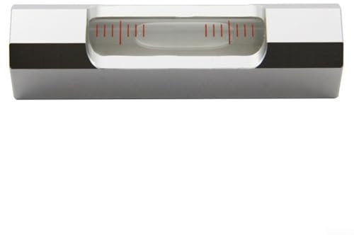 Regla de nivel de burbuja, nivel de burbuja de metal de alta precisión, regla niveladora mecánica de burbujas de 0,02 mm, nivel de burbuja con escala (plata)