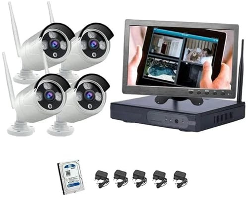 Videoüberwachungsset Wireless 3 MP NVR 4 Kanäle Monitor 10.1