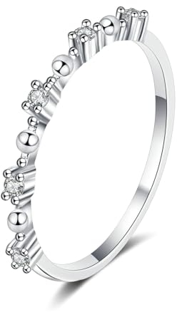 AMDXD Diamantring 14K 585 Weißgold, Klassiker Partnerringe mit Labor Erstellt Diamant (Rundschliff, VVS1), 14K Gold Trauringe Damen Echtschmuck, Gr.58 (18.5)