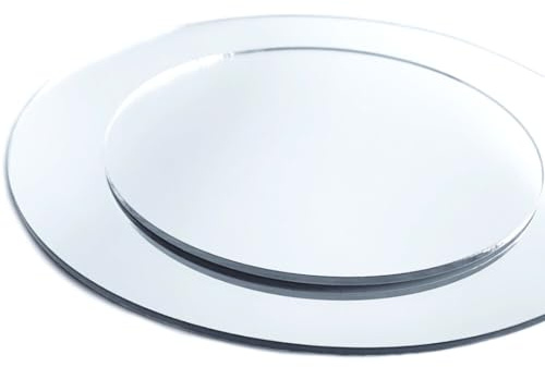 Signalétique.biz France - Miroir Rond Mural 50 cm - Plaque Ronde Acrylique Décorative - Disque Argent ou Or