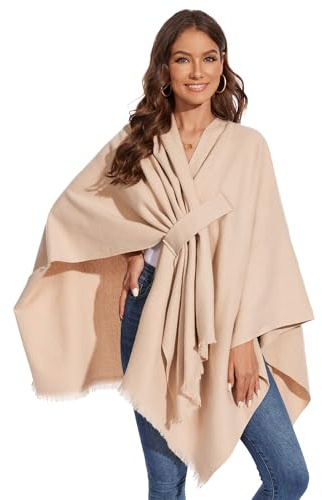 colornival Capa de Chal Elegante para Mujer con Abertura Frontal Suave, Adecuada para Primavera, Otoño e Invierno