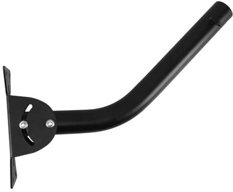 Veemoon J Shaped Tv Antenna Pole Mount Bracket Set Screws Adjustable Outdoor Weather Station Roof Rv Satellite Dish Mounting Kit Black