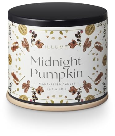 Illume Noble Holiday Collection Midnight Pumpkin Vanity Tin Candle, 11.8 oz