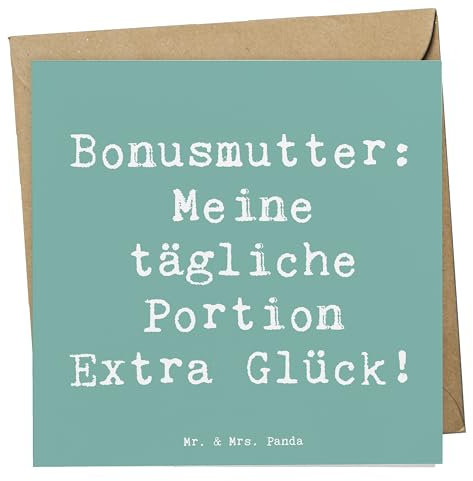 Mr. & Mrs. Panda Grußkarte Spruch Bonusmutter Glück - Geschenk, anlasskarte, Freude, Glückwunschkarte, faltkarte, Geschenke, Zitat, Familienmitglieder, Bindung, Elternteil, Familie, Klappkarte