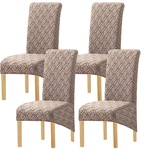MINGPINHUIUS Stretch Chair Covers High Back Dining Chair Covers Set of 4