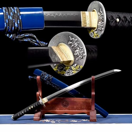 78cm handgefertigtes Wakizashi,Klinge aus T10-Stahl mit handgebranntem Flammenmuster,Scheide aus Massivholz mit Lack,echtes Samurai schwert zum Spielen,Theateraufführungen,Kendo-Training,Rollenspiele