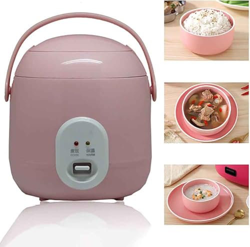 WCQSYY Mini Rice Cooker Steamer Rice Cooker Premium-Quality Inner Pot (1.2L/200W/220V) Keep-Warm Function for Cooking Rice, Porridge, Nutritious Eggs,Pink