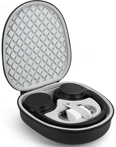 Headphone Case for Sony WH-CH720N Soundcore by Anker Q20i, Hard Portable Over Ear Headphone Carrying Case, Wireless Headphone Storage Protective Case for Travel Home (Black-Pattern)