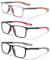 Pack de 3 Gafas de Lectura 1.0, Gafas para Presbicia Hombre Mujer Anti Luz Azul Presbicia Ligeras Comodas con Flexibles Anti-reflejantes Rectangular Metal Clásica Lente Clara Colores Mezclados