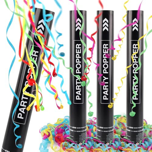 Hyran Sparacoriandoli*4, Spara Coriandoli Matrimonio 40 cm, Cannone Spara Coriandoli, Coriandoli Biodegradabili, per San Valentino, Matrimonio, Feste, Compleanni