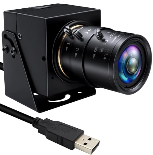 MMlove 1200P USB Camera, 4X Optical Zoom Webcam with 2.8-12mm Manual Lens,90fps Global Shutter High Speed Camera,Plug and Play,for Windows/Mac/Linux/Android, Conferencing/Streaming