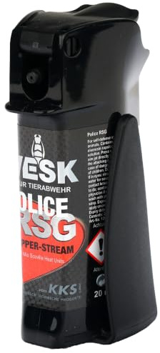 Pfefferspray Pocket VESK Police RSG 20 ml Weitstrahl extrem stark - Sprühkopf mit Flip-Top-Deckel - hochwertiges diskretes Gehäuse mit Clip - austauschbare Nachfülldose - Reichweite 6m