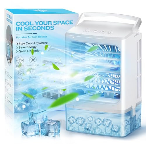 Portable Air Conditioners - Evaporative Air Cooler - Mini Personal Air Conditioner - 4-in-1 Small Ice Fan Air Cooler for Bedroom Camping Office