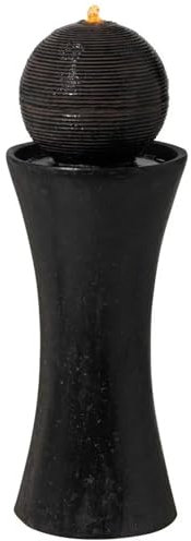 Kit Fontana Fontana moderna Zen da pavimento per esterni, alta 30 con colonna di gorgogliatori a luce LED per giardino Fontana Da Esterno Solare
