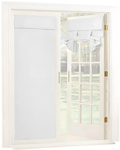 YedZen Verdunkelungs Türvorhänge, 66x173cm(BXH) Französische Türjalousien kleben Vorhänge für Privatsphäre, Cremefarben Verdunkelungstürvorhänge, Thermische Verdunkelungsvorhänge Haustürvorhang binden