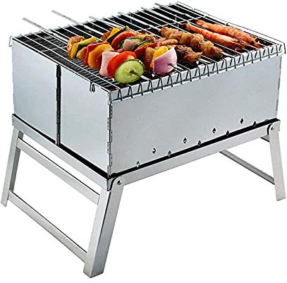 PNAJFUEL Parrilla de Carbón Portátil, Parrilla de Barbacoa para Exteriores, Mini Barbacoa Plegable de Mesa, Barbacoa para Exteriores