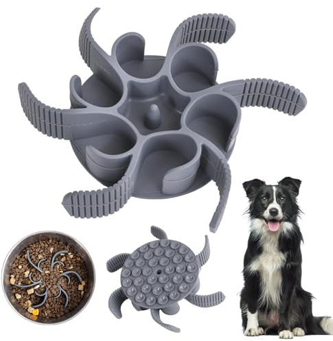 Hundskål anti-sling för livsmedelssäker användning, anti-stänk, tvättbar, kan skäras till storlek och stark sugkopp, slow feeder hund