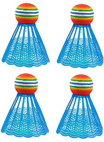 HONITANO 4 STÜCKE LED Nylon Badminton Shuttlecocks Leuchtende Federbälle für Schule für Anfänger und Amateure für Nächtliches Blau