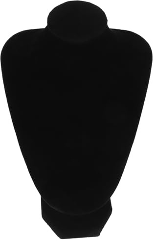 FUNNETOYU Soporte Organizador De Joyas y Busto Para Collares Negro 22x15 Cm Terciopelo Funcional Para Exhibición En Hogar, Oficina y Tienda