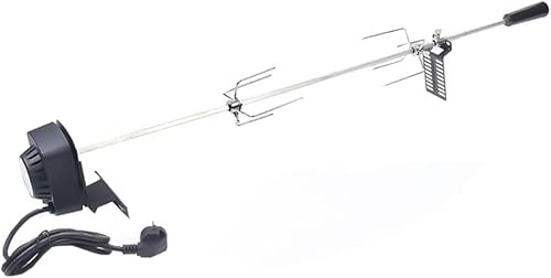 vinnyooc Spirit - Lot de brochettes en acier inoxydable - 4 W - Pivotant à 360 ° - Charge maximale : 8 kg - Tournebroche avec moteur - Pour barbecue à gaz - Brochettes en acier inoxydable