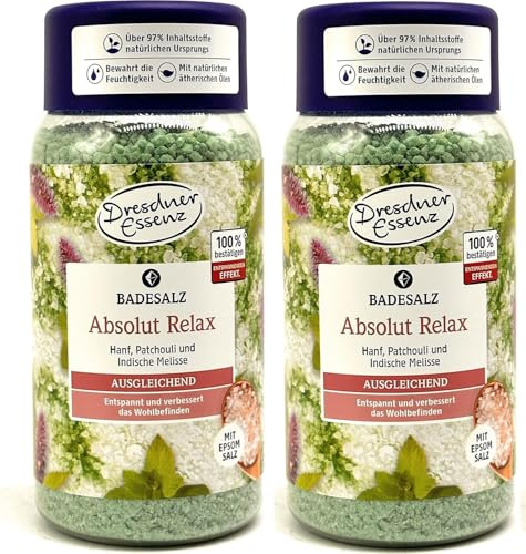 2er Pack Dresdner Essenz Mischung Badesalz Absolut Relax, 2x 600g