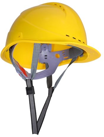 Kisangel Gelber Bauhelm mit Atmungsaktivem Design Leichtgewichtiger Schutzhelm für Baustellen Robuster Sicherheitshelm aus Glasfaser mit Belüftung Verstellbarer Arbeitshelm für Herren