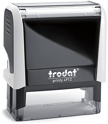 Timbro Personalizzato Trodat Printy 4912 - Personalizzabile - Timbro per Ufficio, Aziendale, per Medici, Infermieri, Avvocati, Professionisti (Bianco)
