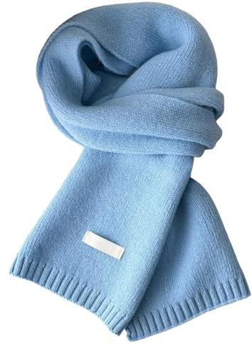 Winterschal Wollschal Weiche Warm Strickschal 100% Wolle Herbst Winter Einfarbig Gestrickter Schal Vielseitiger Kaschmir Halsschal Für Damen Herren, 160x20 Cm Schlauchschal Weihnachtsschal Rot Beige