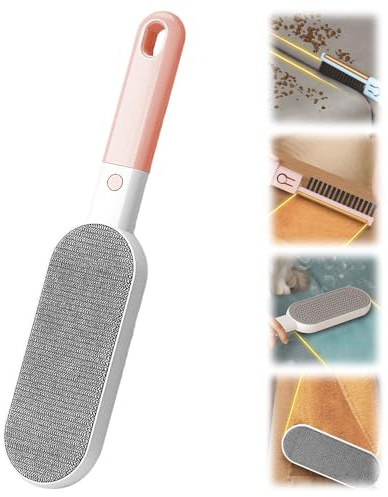 Lint Roller, Magic Pet Hair Remover Clothes Brush with Self Cleaning Base, Reusable Fluff Remover for Clothes, Double Sided Fur Lint Remover for Dog and Cat (pink)
