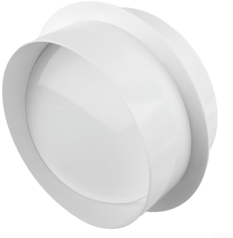 PVC Round Pipe Backdraft Damper Check Valve for Bathroom or Kitchen Exhaust Fan Ventilation System, White, Multiple Sizes(200mm)