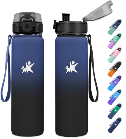 JAPORIA Bottiglia Termica 1L, Borraccia senza BPA, Borraccia Termica, Doppia Parete, Bottiglia Termica per Ragazzi, Ragazze, Palestra, Outdoor, Sport